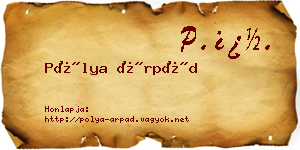Pólya Árpád névjegykártya